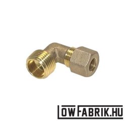   Hardline csatlakozó 90 ° -os külső menettel 1/4 "- 10 mm-es sárgaréz